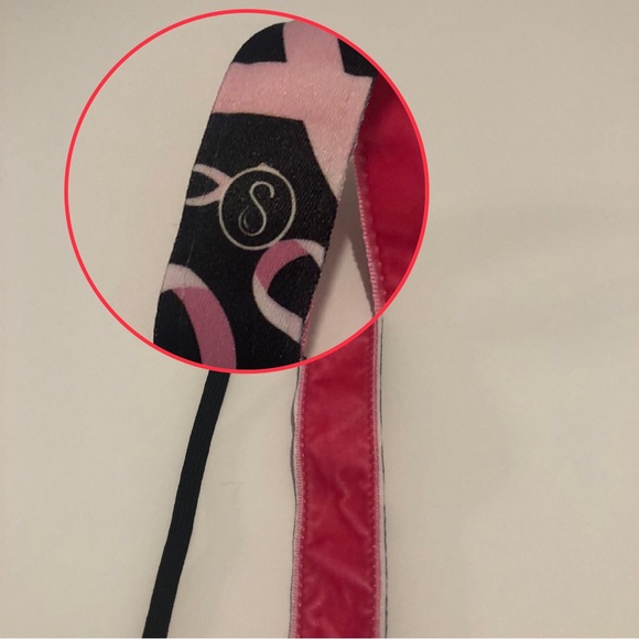 3/$15 New Sweaty Bands Headband Breast Cancer Awareness Black & Pink 1 inch - Picture 4 of 8
